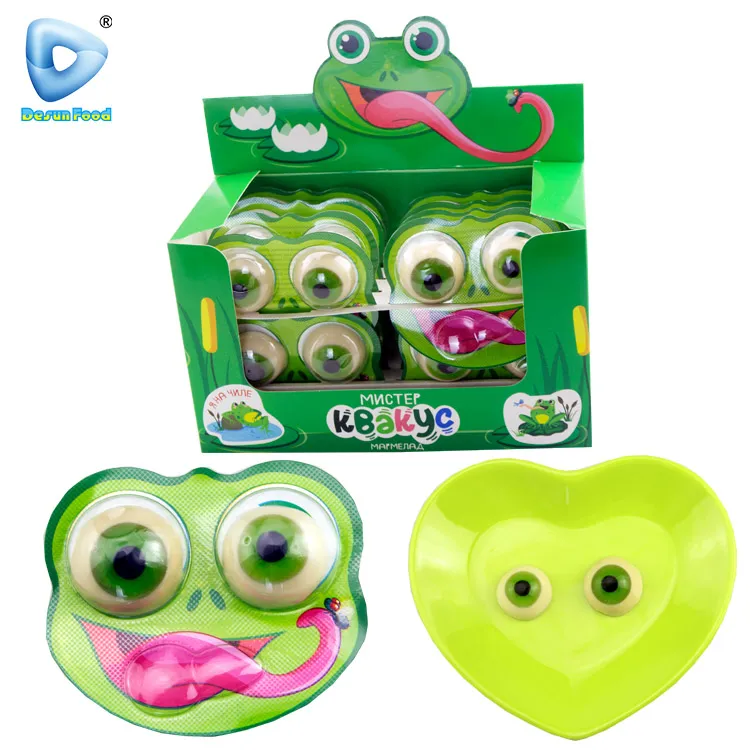 Vente en gros de fabricants OEM halal Hot Saveur fruitée Frog Eyes Gummy Candy