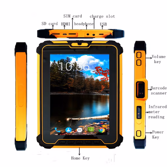 Tablette PC Mobile robuste et industrielle étanche IP65 à trois épreuves de haute qualité avec empreinte digitale/NFC/Bluetooth
